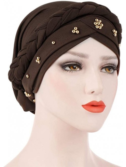 Balaclavas Turbans for Women Beads-Head Wraps 2019 Winter Fashion Cancer Cap Gift Christmas Simple Black New Outdoor Fit - CP...