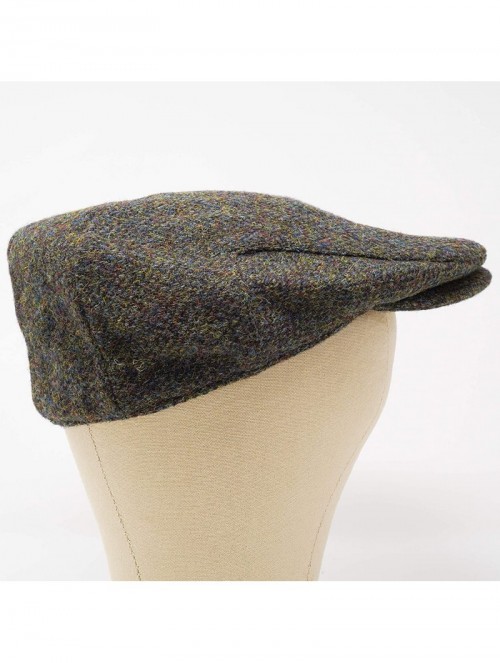 Newsboy Caps Nevis Flat Cap - 100% Handwoven Wool - Harris Tweed - Water Resistant - Woodland - CC18ZO375IE $60.06