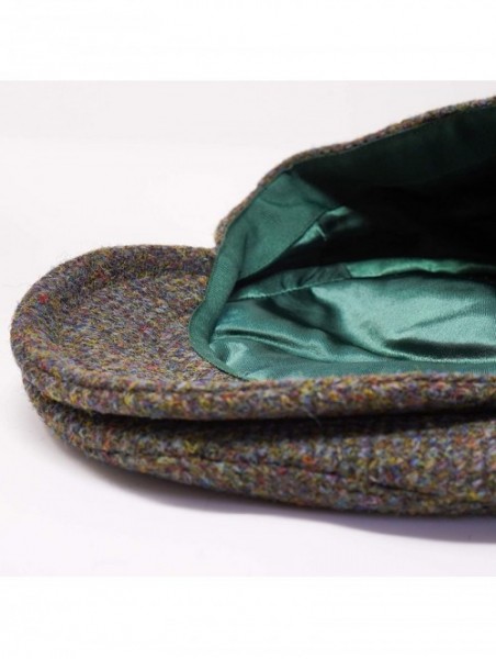 Newsboy Caps Nevis Flat Cap - 100% Handwoven Wool - Harris Tweed - Water Resistant - Woodland - CC18ZO375IE $60.06