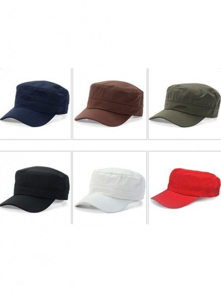 Baseball Caps Men Cotton Flat Top Hat Army Millitary Corps Hat Baseball Cap Women - Coffee - CF184GDTUTG $11.07