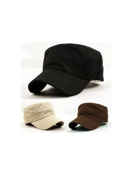 Baseball Caps Men Cotton Flat Top Hat Army Millitary Corps Hat Baseball Cap Women - Coffee - CF184GDTUTG $11.07