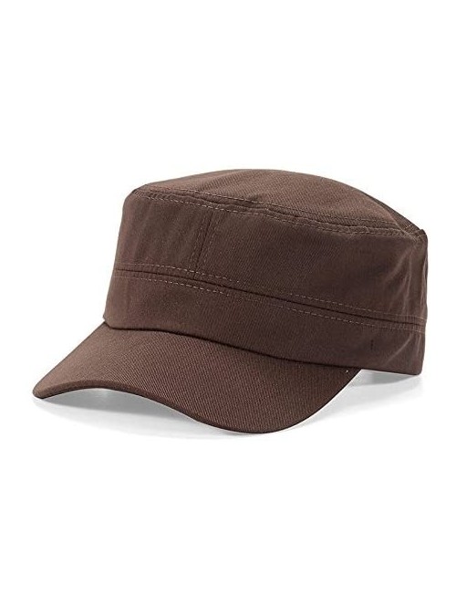 Baseball Caps Men Cotton Flat Top Hat Army Millitary Corps Hat Baseball Cap Women - Coffee - CF184GDTUTG $11.07