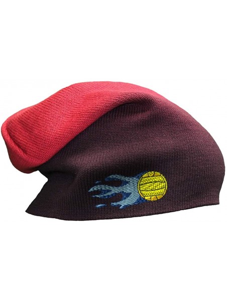 Skullies & Beanies Custom Slouchy Beanie Water Polo Sports C Embroidery Acrylic - Red - C418A58TL70 $23.55