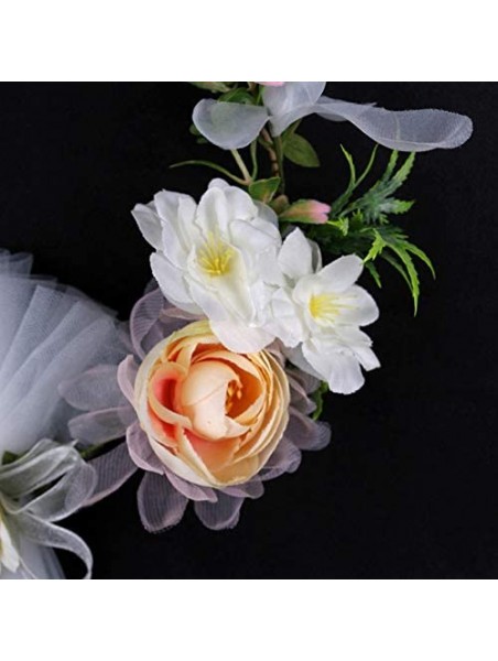 Headbands Flower Wreath Headband Crown Floral Garland Boho for Festival Wedding with Veil - G - CT197CECXON $16.23