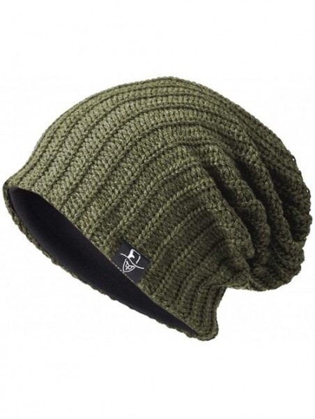 Skullies & Beanies Men Slouch Beanie Knit Long Oversized Skull Cap for Winter Summer N010 - B019-green - C118I25GAQG $19.06