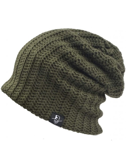 Skullies & Beanies Men Slouch Beanie Knit Long Oversized Skull Cap for Winter Summer N010 - B019-green - C118I25GAQG $19.06