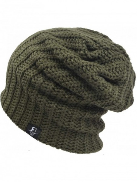 Skullies & Beanies Men Slouch Beanie Knit Long Oversized Skull Cap for Winter Summer N010 - B019-green - C118I25GAQG $19.06