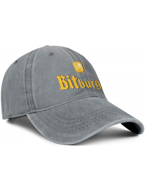 Visors Bitburger Premium Beer Logo Men's Womens Denim Baseball Hat Adjustable Snapback Beach Cap - Grey-100 - CW18WCDAETE $23.22