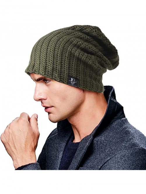 Skullies & Beanies Men Slouch Beanie Knit Long Oversized Skull Cap for Winter Summer N010 - B019-green - C118I25GAQG $19.06