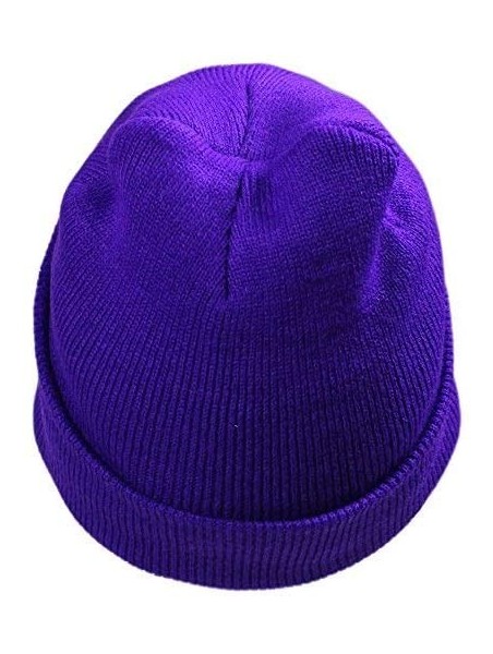 Skullies & Beanies 5 LED Knit Flash Light Beanie Hat Cap for Night Fishing Camping Handyman Working - Purple - CF12O4MK06X $9.61