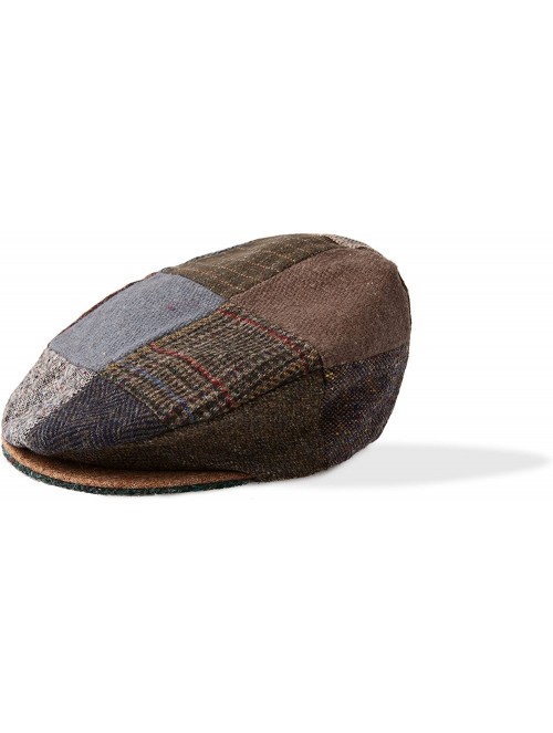 Newsboy Caps Tweed Patchwork Irish Flat Cap - Brown - C212KO68TAD $45.60