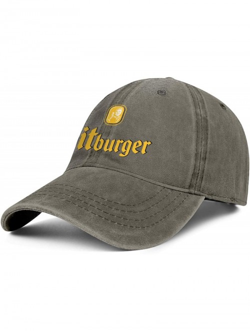 Visors Bitburger Premium Beer Logo Men's Womens Denim Baseball Hat Adjustable Snapback Beach Cap - Brown-100 - CC18WIN9X2A $1...