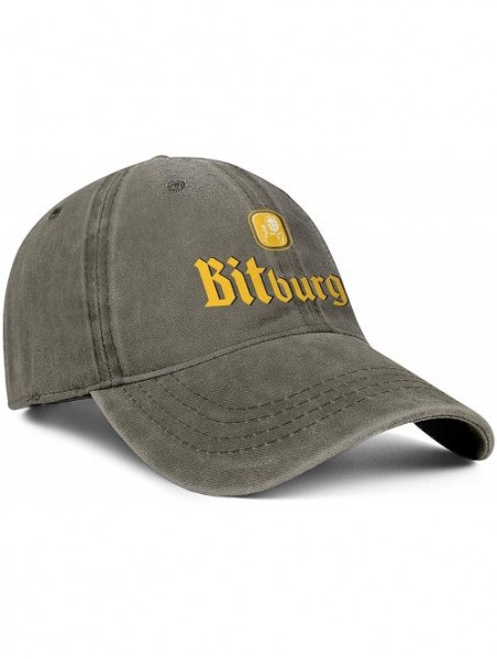 Visors Bitburger Premium Beer Logo Men's Womens Denim Baseball Hat Adjustable Snapback Beach Cap - Brown-100 - CC18WIN9X2A $1...