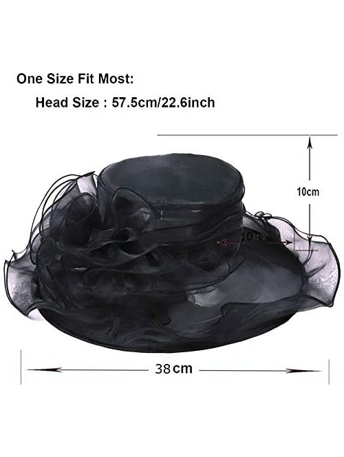 Sun Hats Womens Kentucky Derby Church Dress Fascinator Tea Party Wedding Hats S056 - S019-black - C418CA5ZLLQ $19.98