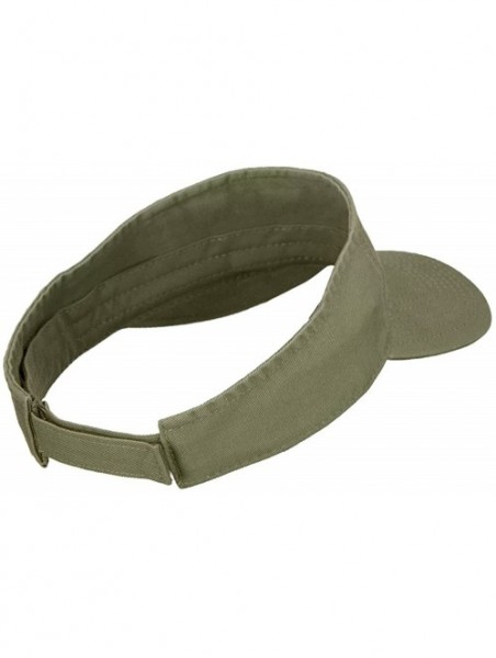 Visors Green Fly Fishing Embroidered Pro Style Cotton Washed Visor - Olive - C418EQ78EQD $28.20