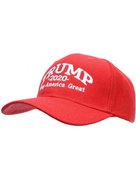 Baseball Caps Adult Embroidered Trump 2020 Keep America Great Campaign Cap - Red W/White Thread - CW18HD6DGDC $12.88