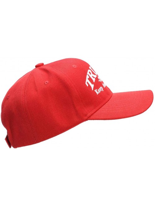 Baseball Caps Adult Embroidered Trump 2020 Keep America Great Campaign Cap - Red W/White Thread - CW18HD6DGDC $12.88