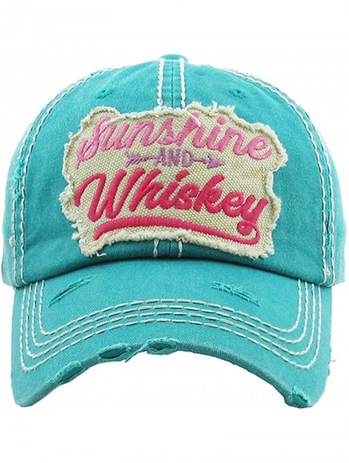 Baseball Caps Women's Sunshine & Whiskey Vintage Baseball Hat Cap - Dark Turquoise - C418Y5CC7WI $30.82