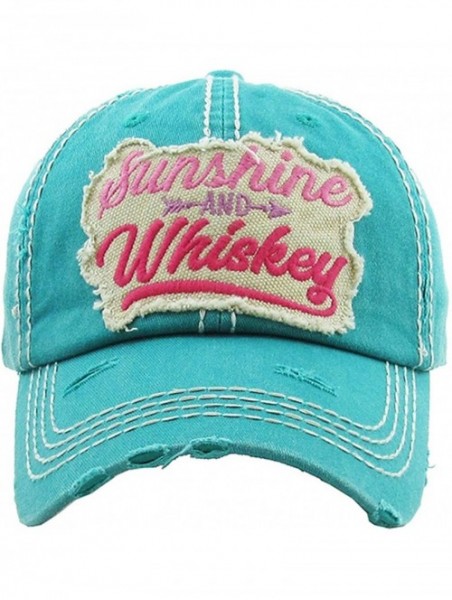 Baseball Caps Women's Sunshine & Whiskey Vintage Baseball Hat Cap - Dark Turquoise - C418Y5CC7WI $30.82