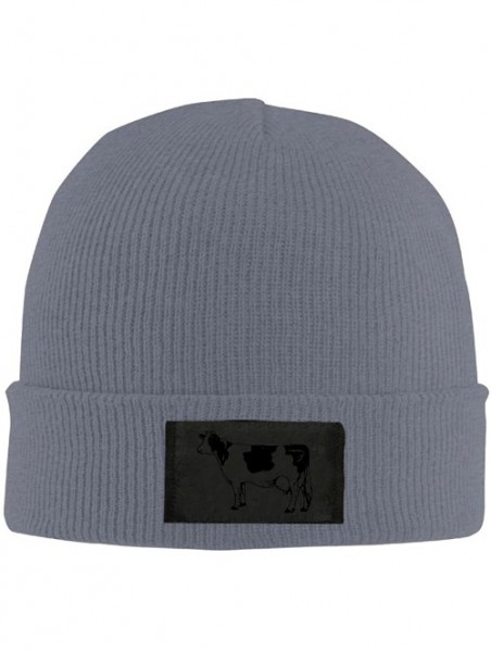 Skullies & Beanies Men Women Cow Daily Beanie Hat Outdoor Skull Cap Warm Hat Knitted Beanies - Asphalt - C4187XTYU6Z $19.80