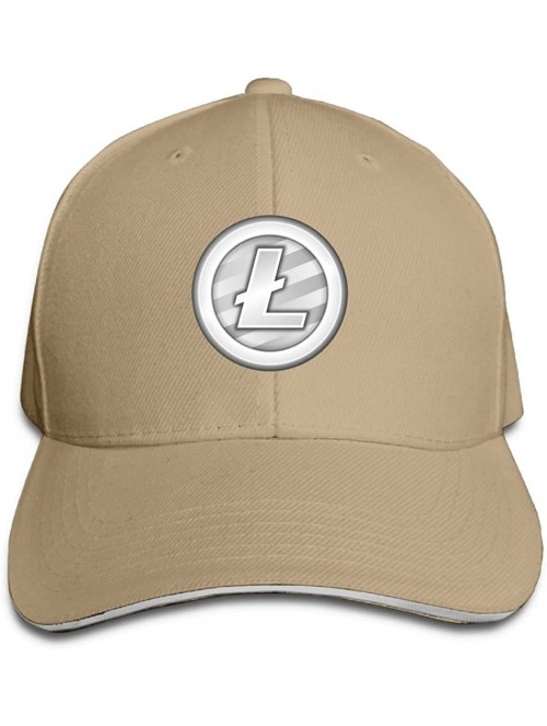 Baseball Caps Litecoin Peaked Cap 100% Cotton Adjustable Size-Adult. - Natural - CG1804SWIEI $10.32