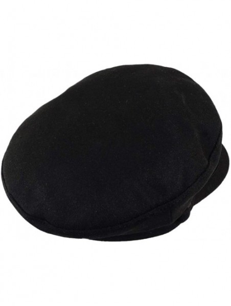 Newsboy Caps Black Wool Greek Fisherman Cap Medium - CM182RYY06D $26.73