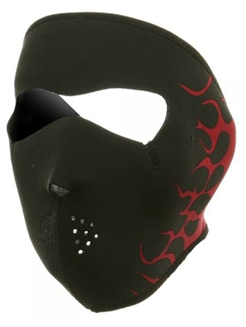 Balaclavas Neoprene Full Face Glow Mask - Red Small Flame - CM118E466L3 $30.40