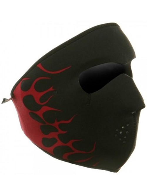 Balaclavas Neoprene Full Face Glow Mask - Red Small Flame - CM118E466L3 $30.40