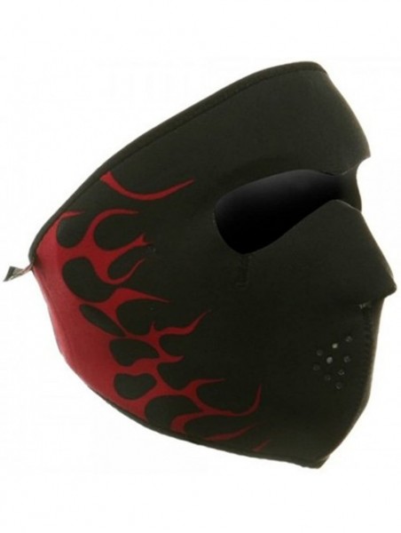 Balaclavas Neoprene Full Face Glow Mask - Red Small Flame - CM118E466L3 $30.40