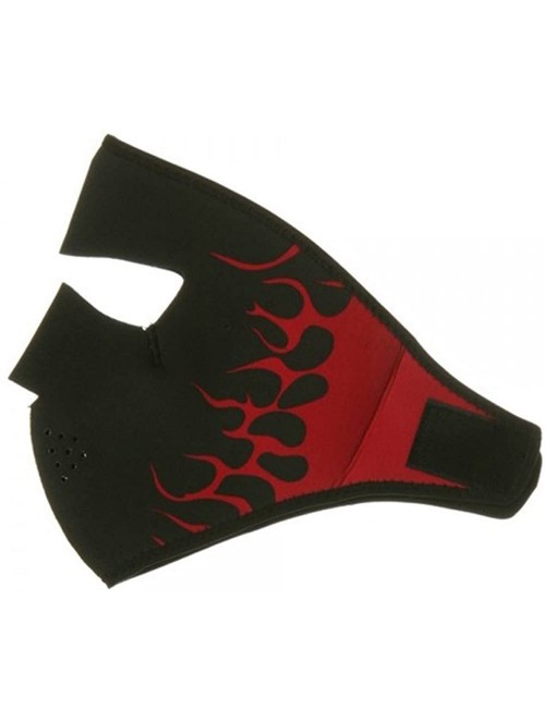 Balaclavas Neoprene Full Face Glow Mask - Red Small Flame - CM118E466L3 $30.40