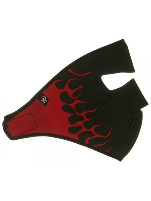 Balaclavas Neoprene Full Face Glow Mask - Red Small Flame - CM118E466L3 $30.40