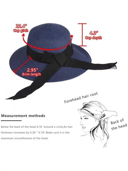 Sun Hats Womens Floppy Foldable Classic Packable - Navy - C0194L336G7 $17.79