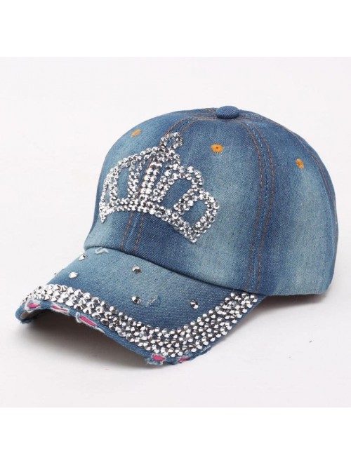 Baseball Caps 2016 Hip-Hop Baseball Cap Full Diamond Crown Flat Snapback Hat - B - C012FINX813 $9.96