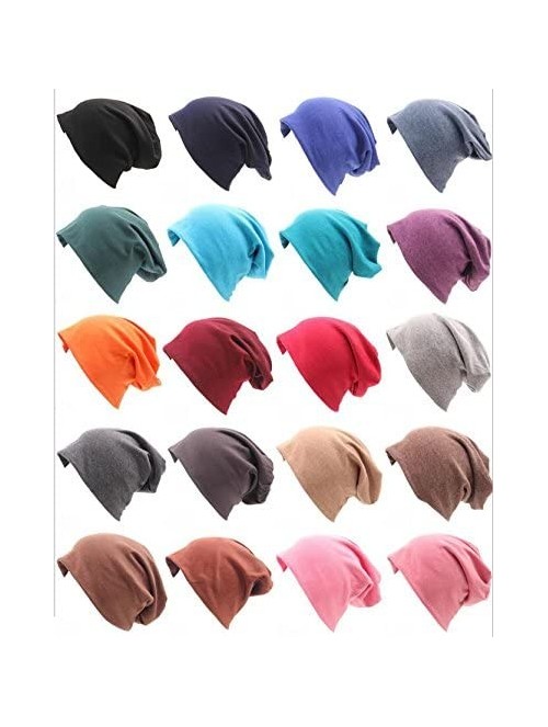 Skullies & Beanies Unisex Women Thin Solid Baggy Slouchy Oversized Cotton Sleep Beanie Hat Skull Cap - Light Coffee - CX12LZV...