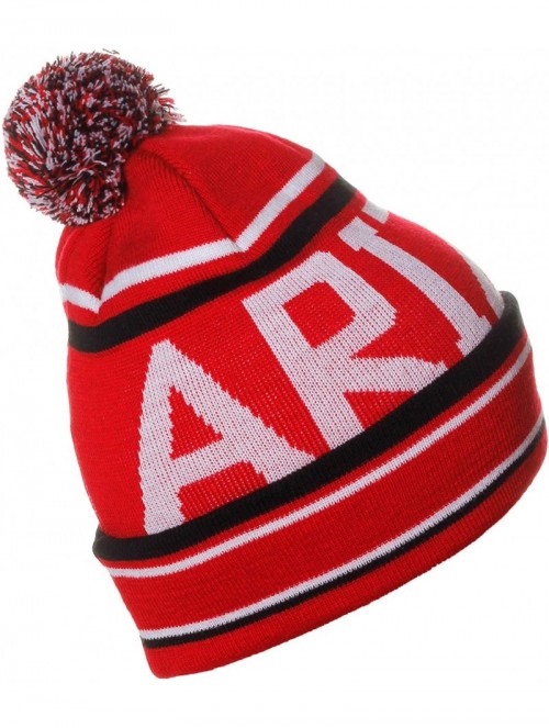 Skullies & Beanies Unisex USA Cities Fashion Large Letters Pom Pom Knit Hat Beanie - Arizona Red - CE12N9R3RQ2 $17.30