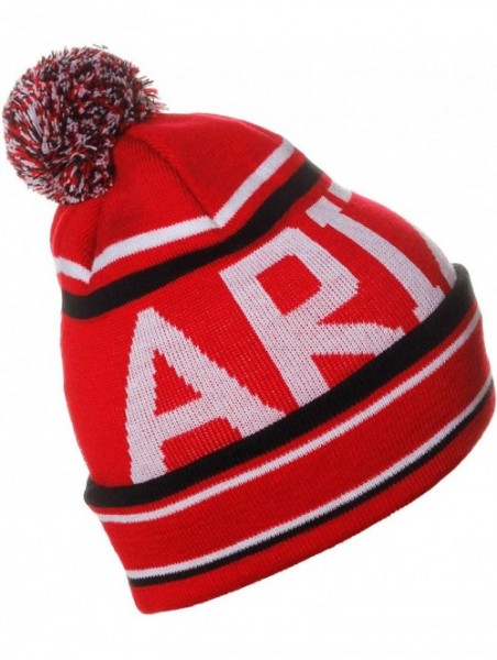 Skullies & Beanies Unisex USA Cities Fashion Large Letters Pom Pom Knit Hat Beanie - Arizona Red - CE12N9R3RQ2 $17.30