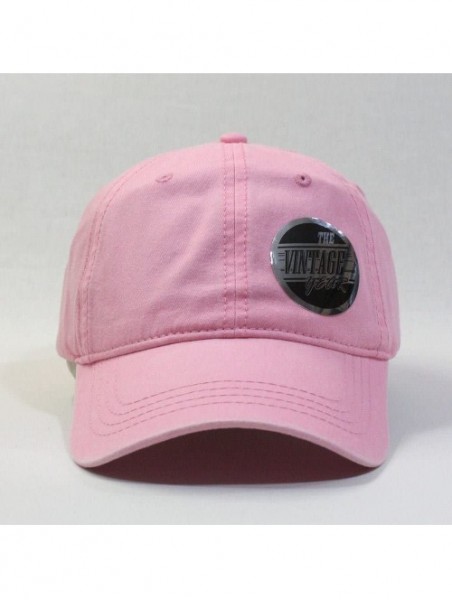 Baseball Caps Blank Dad Hat Cotton Adjustable Baseball Cap - Pink Washed Strap - CY12NTNSZ9U $17.07