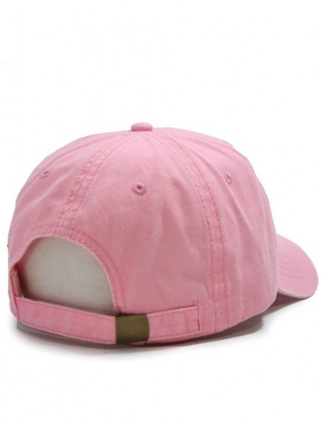 Baseball Caps Blank Dad Hat Cotton Adjustable Baseball Cap - Pink Washed Strap - CY12NTNSZ9U $17.07