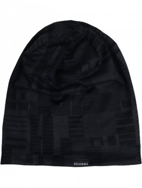 Skullies & Beanies Men Summer Beanie Long Slouchy Thin Lightweight Skull Cap B011h - B403-black - CD18UZMC4HO $19.61