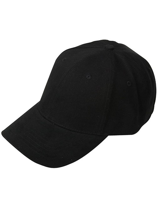 Baseball Caps New Deluxe Cotton Cap-Black W32S49C (One Size) - CV111C60ZPX $12.05