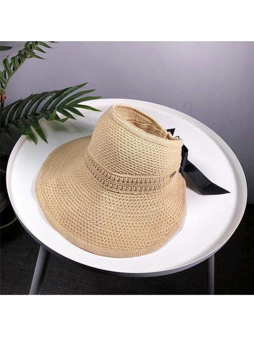 Sun Hats Womens Floppy Summer Sun Beach Hat UPF50 Foldable Wide Brim Straw Hat with Bowknot - G - CK18SIU4T7H $14.45