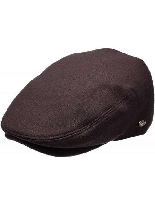 Newsboy Caps Classic Men's Flat Hat Wool Newsboy Herringbone Tweed Driving Cap - Plain Brown - CW1899WKYRN $23.00