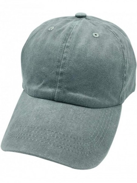 Baseball Caps Women's Adjustable Plain Baseball Cap Vintage Washed Low Profile Dad Hat - Grey - CX18A6QQHIM $9.28