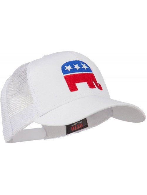 Baseball Caps Republican Elephant USA Embroidered Mesh Back Cap - White - CK11ND59G0B $30.81