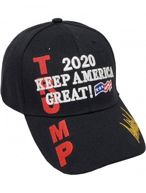 Baseball Caps Donald Trump 2020 Keep America Great Baseball Hat 3D Signature Cap - Black 802b - C418ZO44A47 $10.40