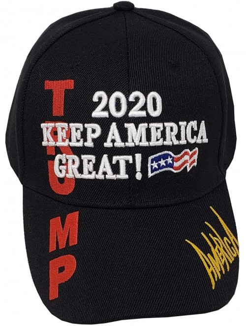 Baseball Caps Donald Trump 2020 Keep America Great Baseball Hat 3D Signature Cap - Black 802b - C418ZO44A47 $10.40