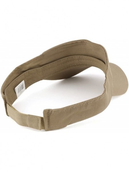 Visors Daddy Embroidered 100% Cotton Adjustable Visor - Khaki - CY17Z3O0Q3G $18.75