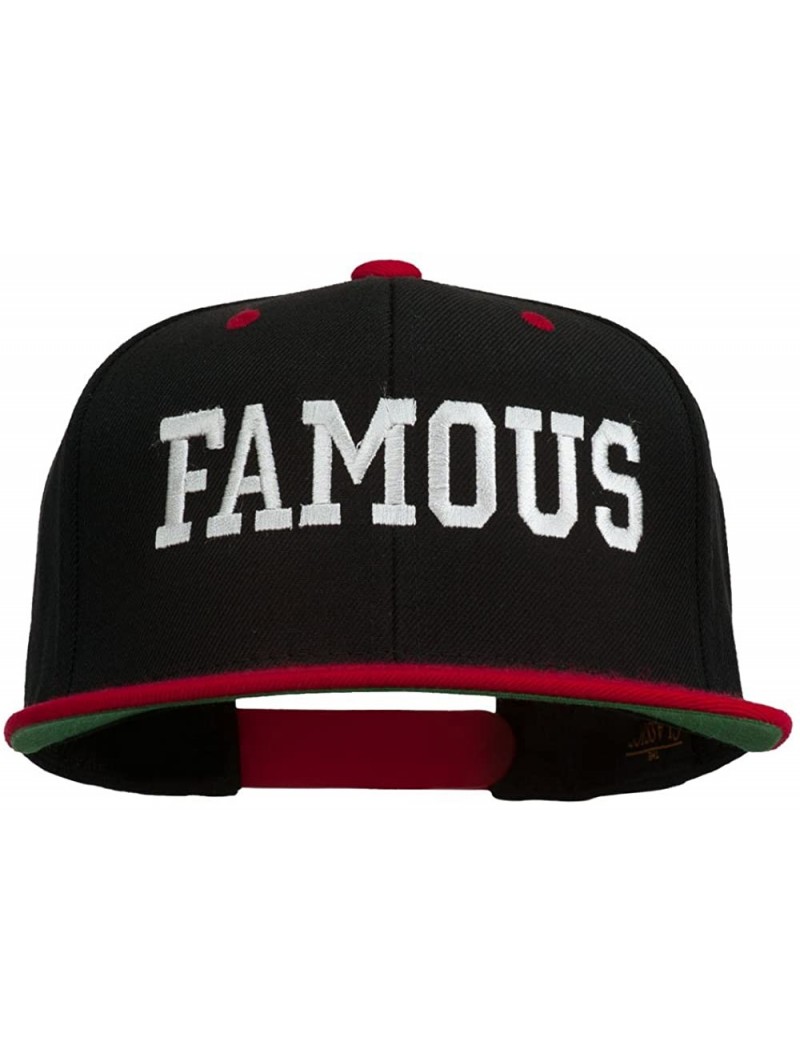 Baseball Caps Famous Embroidered Two Tone Snapback Cap - Black Red - C311ONYYH23 $32.44