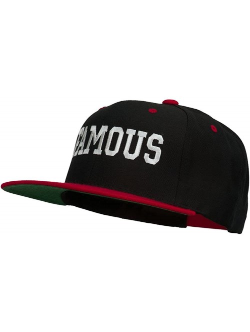 Baseball Caps Famous Embroidered Two Tone Snapback Cap - Black Red - C311ONYYH23 $32.44