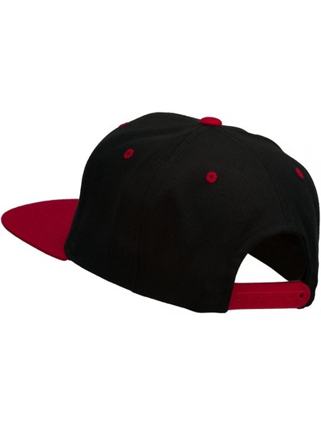 Baseball Caps Famous Embroidered Two Tone Snapback Cap - Black Red - C311ONYYH23 $32.44